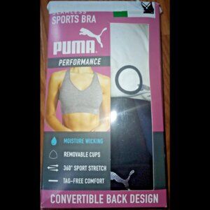 NWT Puma Women’s Seamless Sports Bra 2-Pack Black/White XL Removable Cups